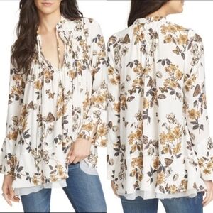 FREE PEOPLE floral tunic top dress xs damaged